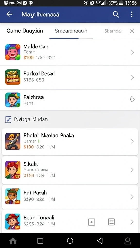 Menampilkan berbagai senjata yang tersedia dalam permainan.
