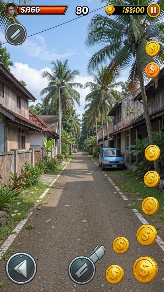 Screenshot menunjukkan karakter utama dalam aksi.