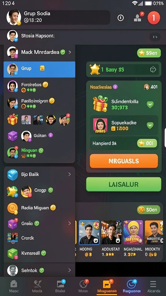 Tampilan menarik dari layar utama permainan.